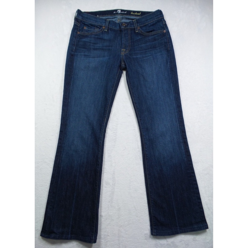 7 For All Mankind Jeans Womens Size 28 Blue‎ Denim Bootcut Low Rise Stretch Dark